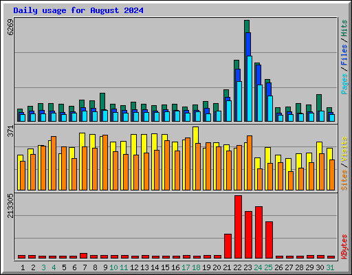 Daily usage for August 2024