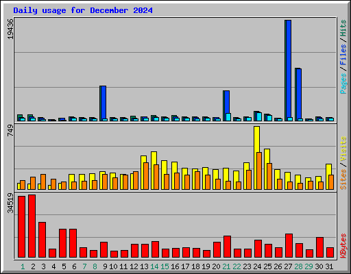 Daily usage for December 2024