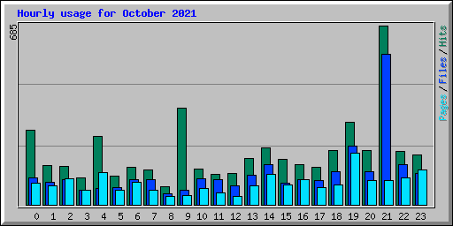 Hourly usage for October 2021