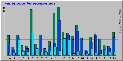 Hourly usage for February 2023