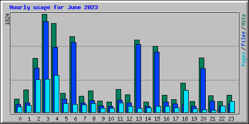 Hourly usage for June 2023