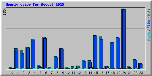 Hourly usage for August 2023