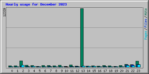 Hourly usage for December 2023