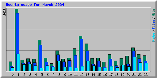 Hourly usage for March 2024
