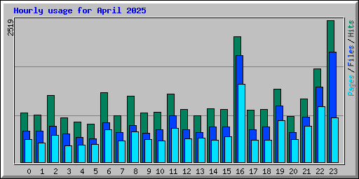 Hourly usage for April 2025